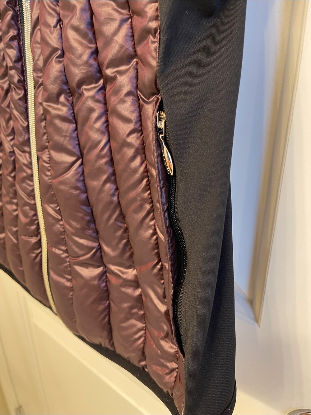Calvin Klein Performance Down Quilted Asymmetrical Zip Vest - Burgundy - Picture 4 of 7
